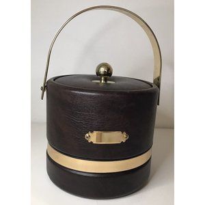 Vintage Barware Georges Briard Ice Bucket Vinyl  Brown